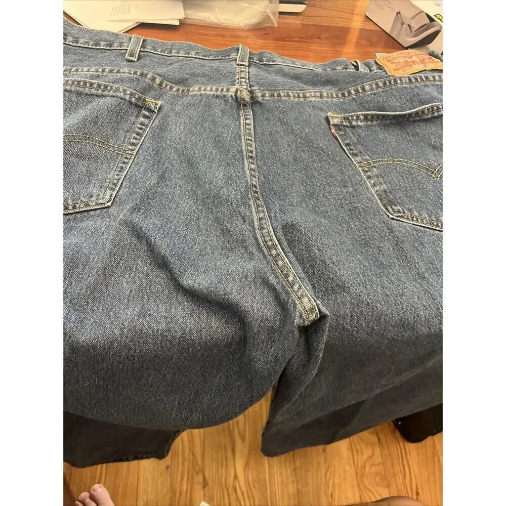 Levis 550 Jeans 48x30 Mens Blue Denim Straight Leg Relaxed Fit Casual‎ Dark Wash